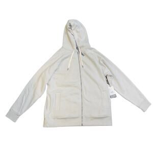 Vuori Women Zip Hoodie Salt Large Organic Cotton Ultra Soft Cozy Athletic NWT